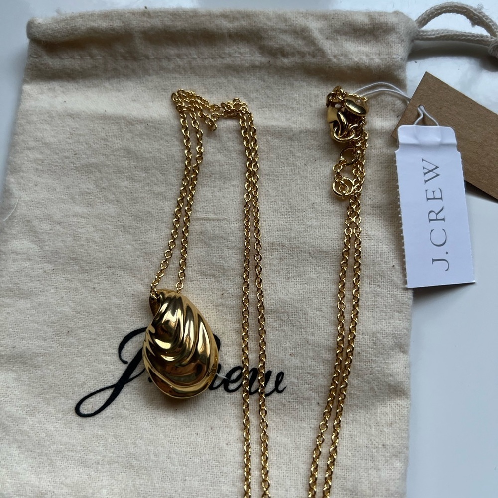 J. Crew Gold Necklace with Unique Pendant and Delicate Chain‎